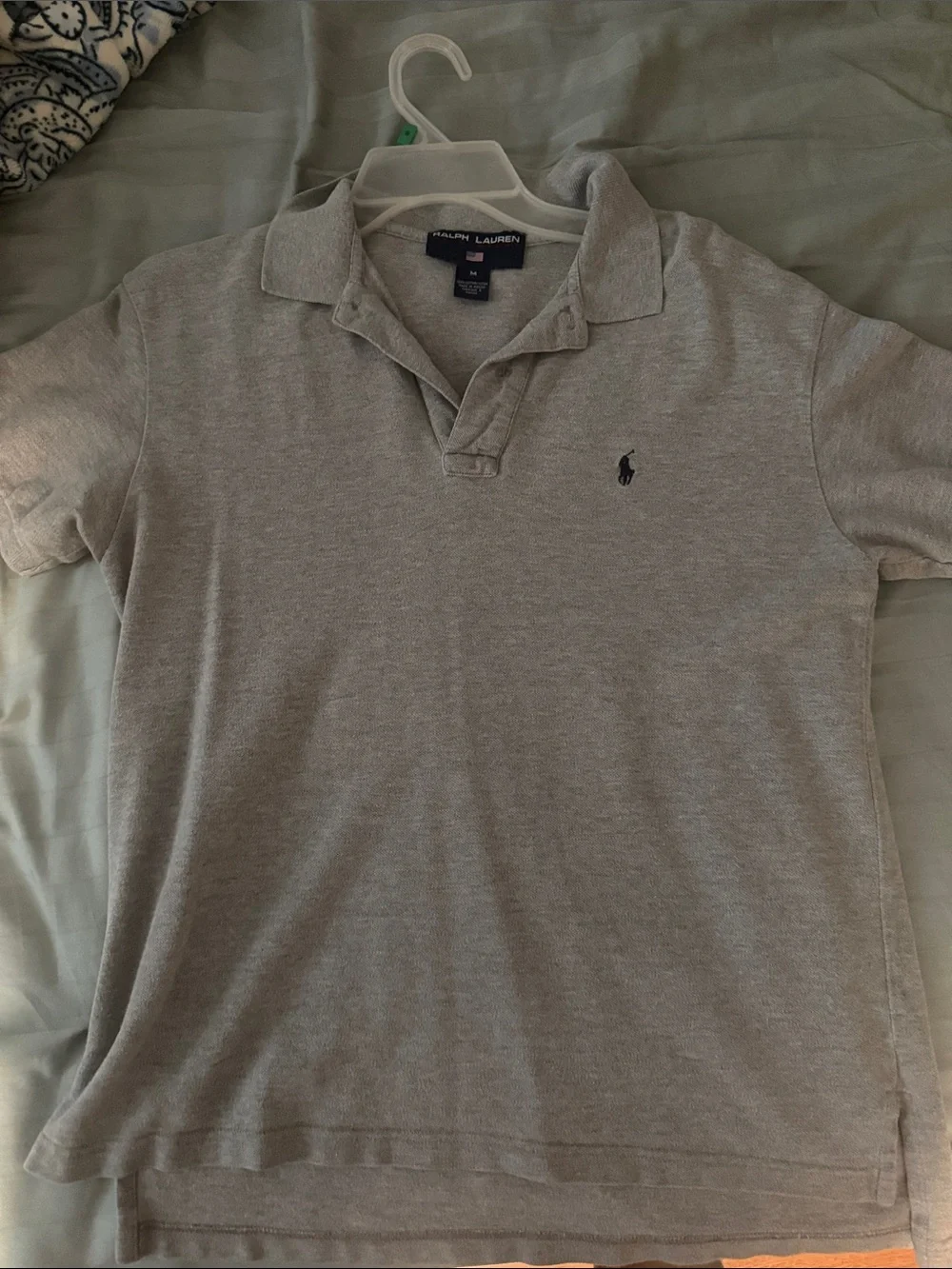Ralph Lauren Light Gray Polo with Navy Pony